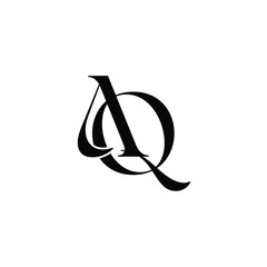 AQ monogram logo design letter text name symbol monochrome logotype alphabet character simple logo