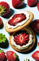 cookies with strawberry jam