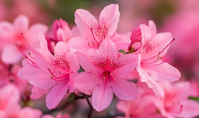 Pink-Flowering Deciduous Azalea for Early Spring, Generative AI