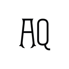 AQ monogram logo design letter text name symbol monochrome logotype alphabet character simple logo