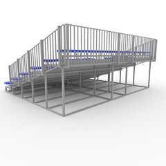 3d render Bleachers design element. Furniture	
