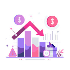Declining Financial Performance Depicted in Graphic Design