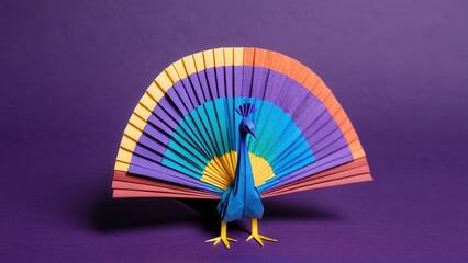  a vibrant display of creativity captured in an origami peacock