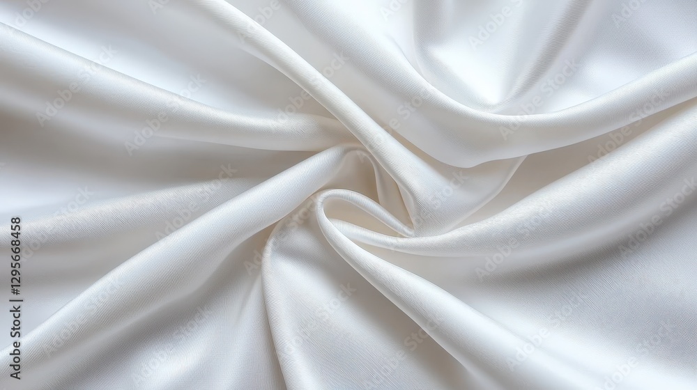 Poster swirled white fabric folds with soft lighting showing texture and depth