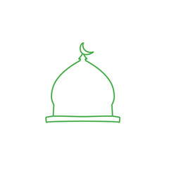 Mosque dome outline vector