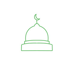 Mosque dome outline vector