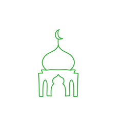 Mosque dome outline vector