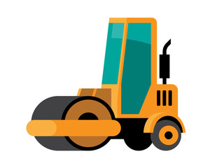 construction machine cartoon illustration