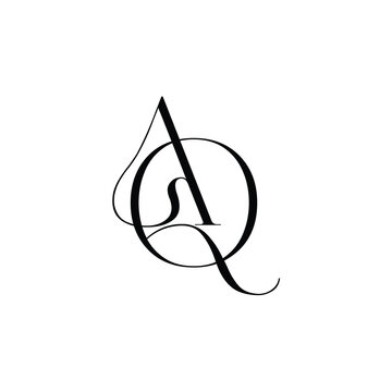 AQ monogram logo design letter text name symbol monochrome logotype alphabet character simple logo