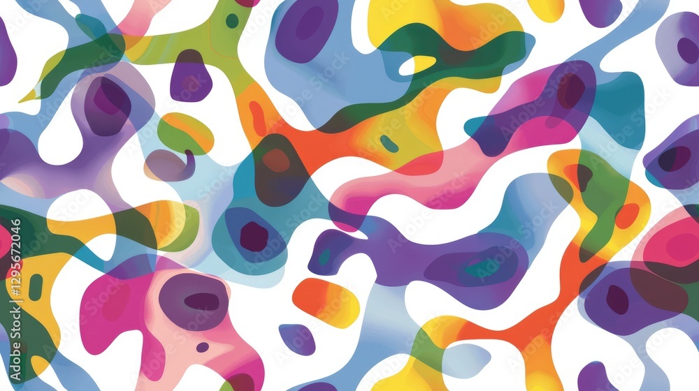 Poster colorful abstract shapes in a fluid pattern. background image of colorful liquid pattern with white 
