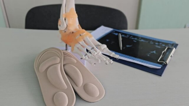 A study setup featuring model and orthotic insoles 