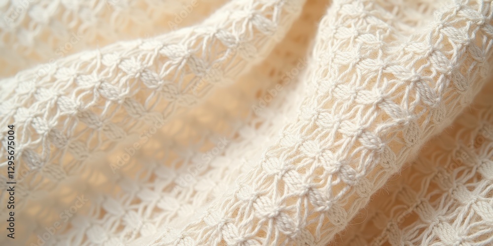 Poster delicate linen fabric texture with intricate weave design