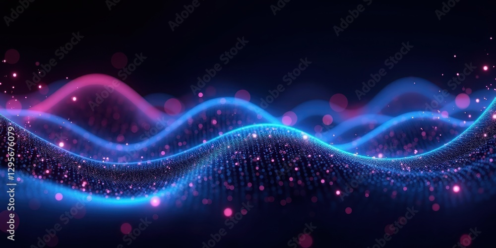 Aufkleber vibrant digital waveforms with abstract colorful background effects