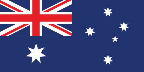 Australia flag. Flag of Australia. The official ratio. Flag icon. Standard color. Standard size. A rectangular flag. Computer illustration. Digital illustration. Vector illustration.