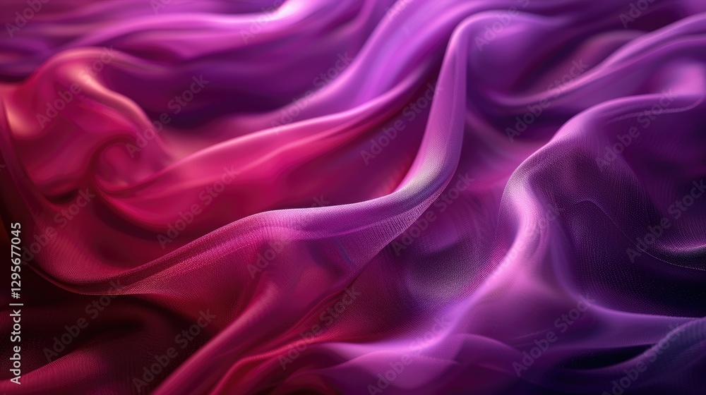 Poster abstract pink and purple flowing fabric with sparkles. background image of pink and red fabric textu