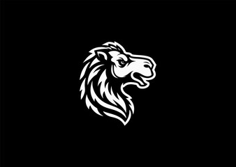 Aggressive Camel Logo – A fierce camel with an intense expression, representing toughness and desert strength.