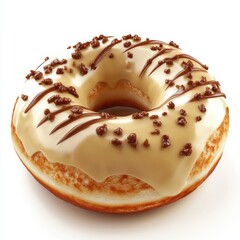 Fototapeta premium donut with cappucino flavored glaze topping. 