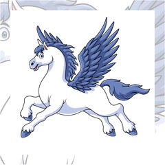 Pegasus cartoon mascot character design