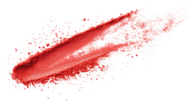 Red powder isolated on white background