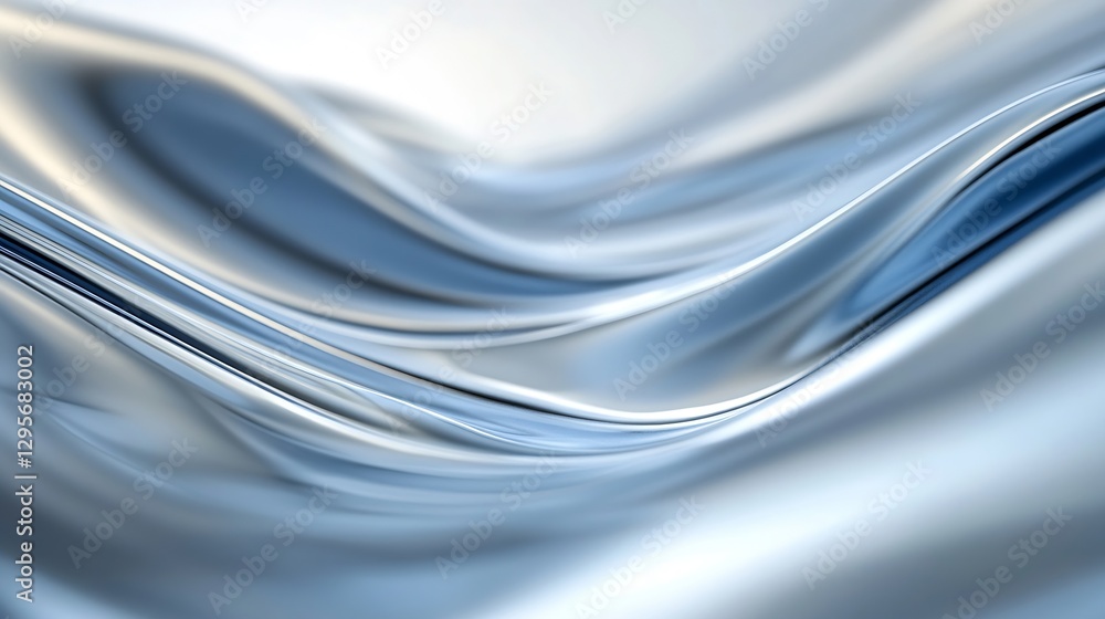 Poster Abstract Soft Blue Waves of Liquid Metal Flowing Smoothly in Gentle Curves : Generative AI