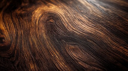 Fototapeta premium Beautifully textured dark wood surface with intricate grain patterns for background and design use