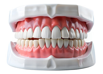 Obraz premium White teeth jaw mouth model Isolated on white background, Clipping path