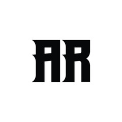 AR monogram logo design letter text name symbol monochrome logotype alphabet character simple logo