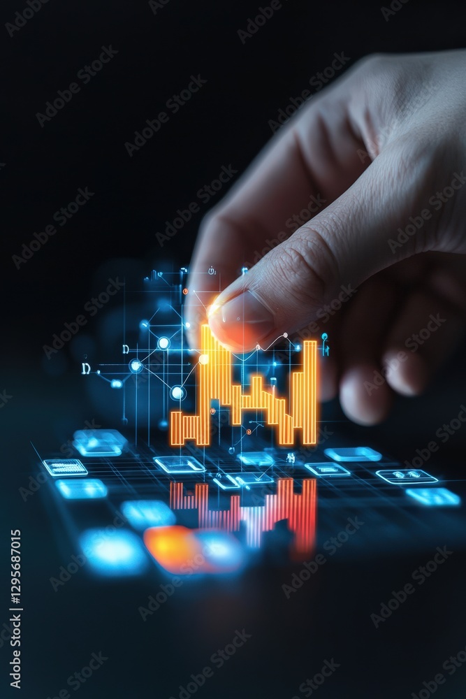 Poster dynamic data visualization with hand interaction