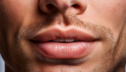 Fototapeta premium Intimate Details of Whispering Lips in Fine Texture