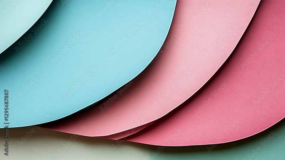 Poster pastel layers, soft curvature and subtle texture in abstract design