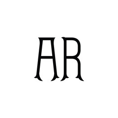 AR monogram logo design letter text name symbol monochrome logotype alphabet character simple logo