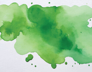 Light green hand painting watercolour stain background. Original artistic footage