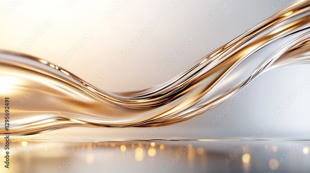 Poster elegant flowing lines of gold and silver create a harmonious background abstract design : generative