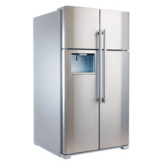 modern refrigerator on white background