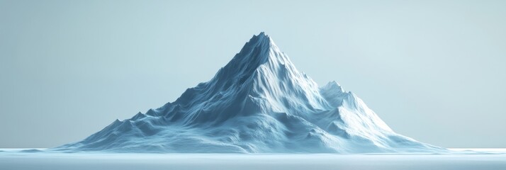 Fototapeta premium Abstract 3D Illustration of a Mountain Peak in Serene Atmosphere