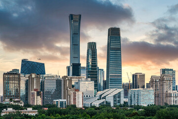 Obraz premium The unique charm of the landmark buildings in China World Trade Center in Beijing, China