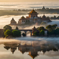 Obraz premium The Floating Monastery Above the Clouds