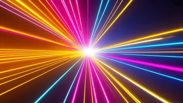 Vibrant Light Rays Converging at a Central Point