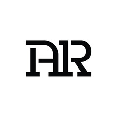 AR monogram logo design letter text name symbol monochrome logotype alphabet character simple logo
