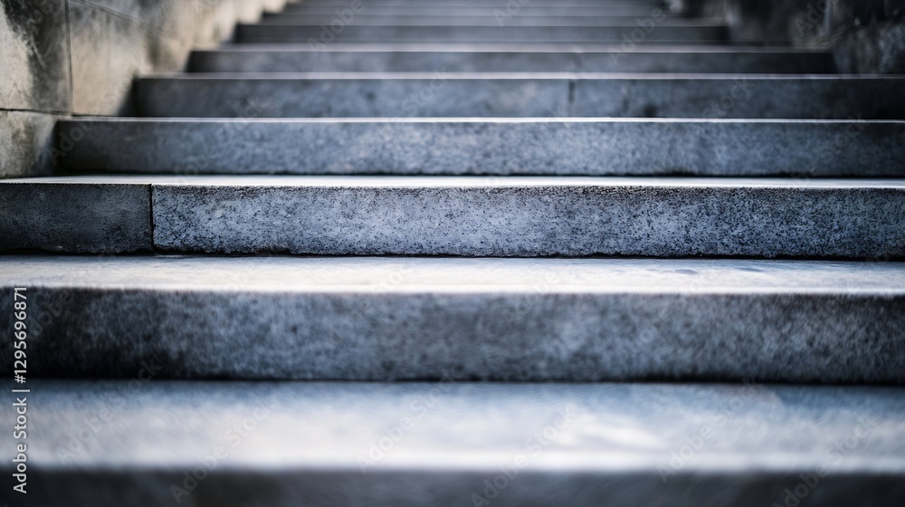 Fototapete Close Up View of Gray Stone Steps Leading Upwards Creating a Sense of Motion and Journey : Generative AI
