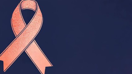 Pink Awareness Ribbon on Dark Background Symbolizing Support and Solidarity