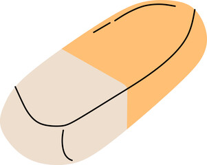 Eraser illustration with line