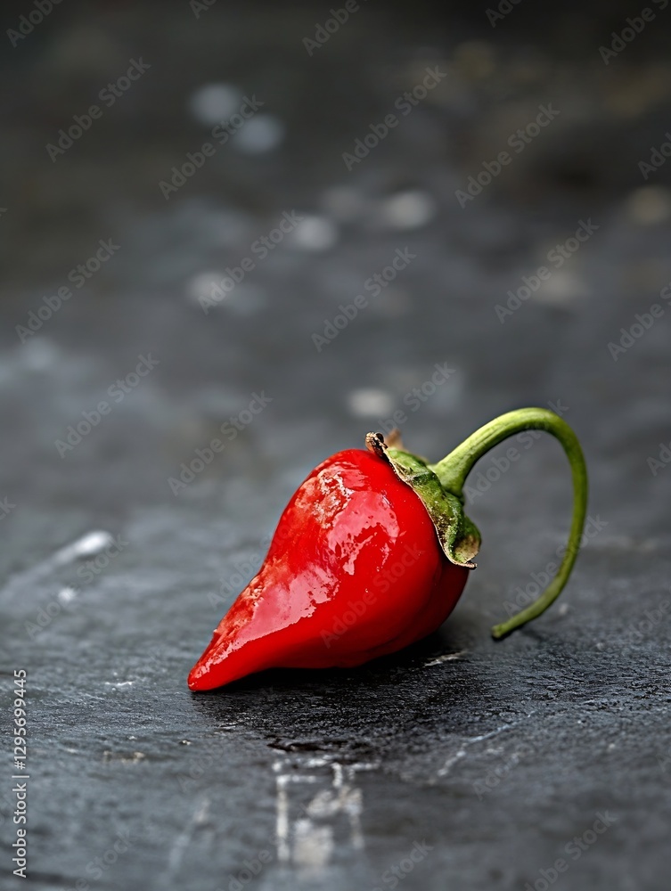 Poster vibrant red chili pepper resting on a dark background for spice and flavor : generative ai