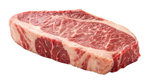 raw wagyu meat isolated on white