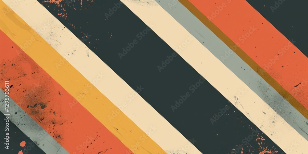 Aufkleber grunge striped pattern in pastel colors with paint splatters. abstract distressed background. digita