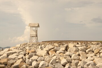 Tower observation small at Khao Laem Ya–Mu Ko Samet National Park in Rayong province beach,Thailand