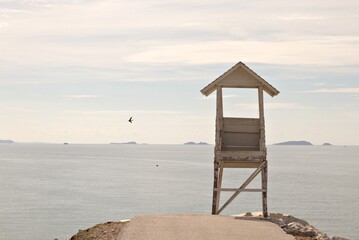 Tower observation small at Khao Laem Ya–Mu Ko Samet National Park in Rayong province beach,Thailand