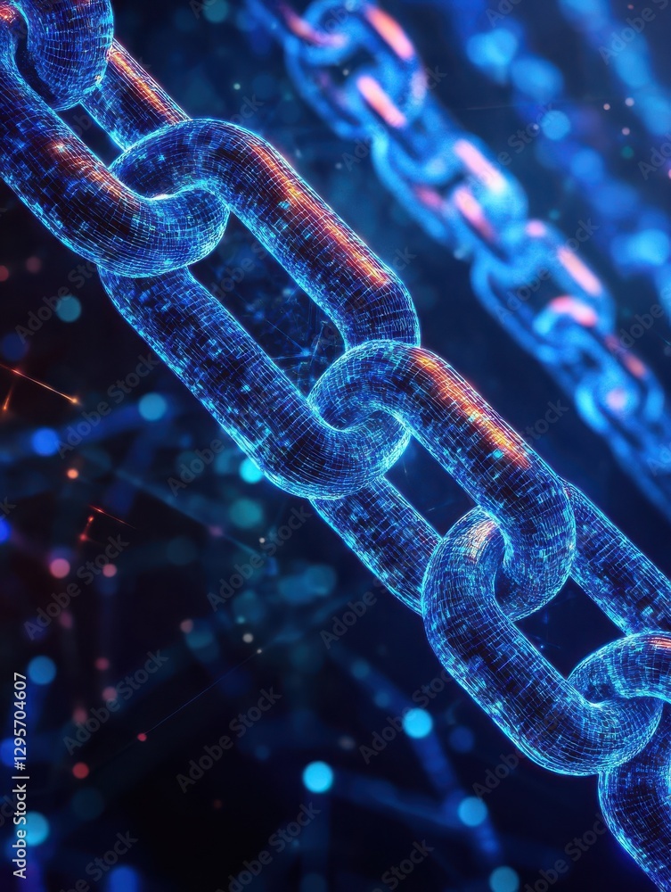 Poster blockchain technology futuristic abstract vector background with blockchain peer to peer network. gl