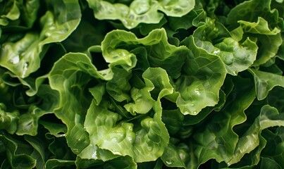 Delicate Hydroponic Butterhead Lettuce with Crinkled Leaves and Soft Highlights