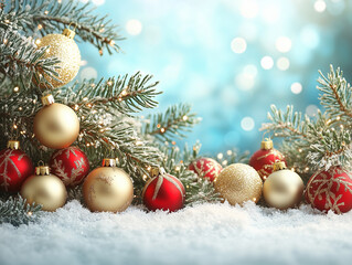 Joyful Christmas setting, New Year greeting card